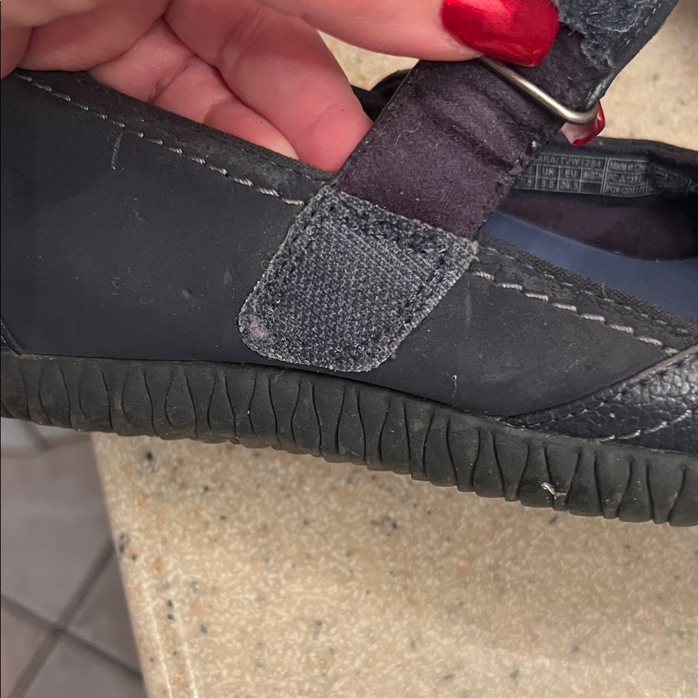 Orthaheel Navy Leather Loafers with Strap - Picture 5 of 8